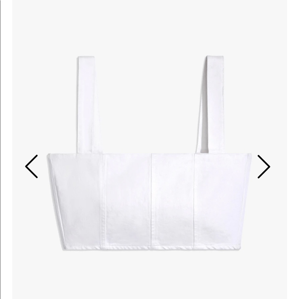 Weworewhat Denim Bustier Top, Powder, new S!